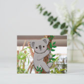 Cartoon Koala-Briefkaart | C's Dream Design Briefkaart (Staand voorkant)