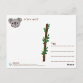 Cartoon Koala-Briefkaart | C's Dream Design Briefkaart (Achterkant)