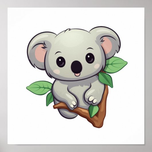 Cartoon koala illustratie poster (Voorkant)