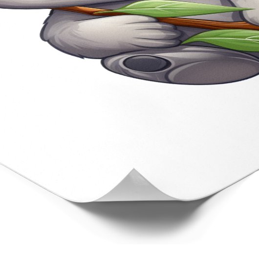 Cartoon koala illustratie poster (Hoek)