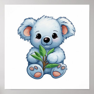 Cartoon koala illustratie poster