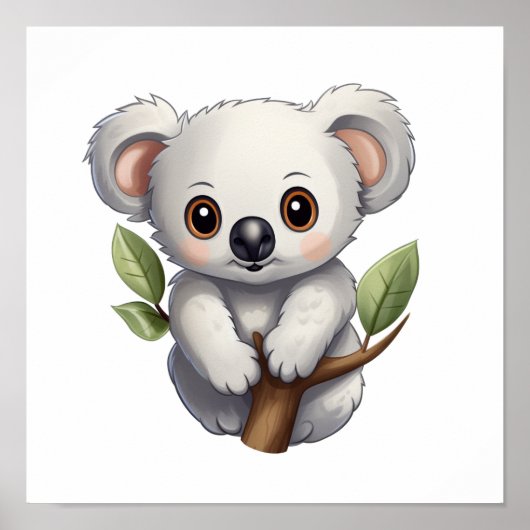 Cartoon koala illustratie poster (Voorkant)