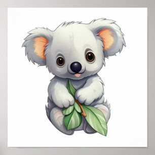 Cartoon koala illustratie poster