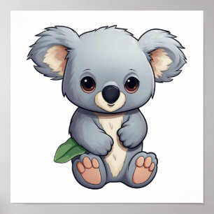 Cartoon koala illustratie poster