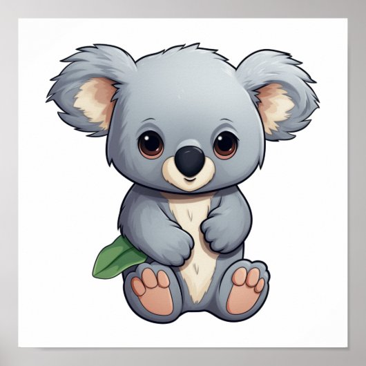Cartoon koala illustratie poster (Voorkant)