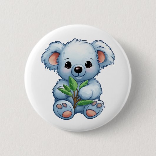 Cartoon koala illustratie ronde button 5,7 cm (Voorkant)
