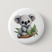 Cartoon koala illustratie ronde button 5,7 cm (Voorkant)