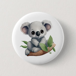 Cartoon koala illustratie ronde button 5,7 cm