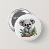 Cartoon koala illustratie ronde button 5,7 cm (Voorkant /achterkant)