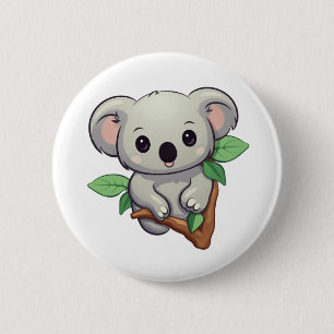 Cartoon koala illustratie ronde button 5,7 cm