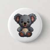 Cartoon koala illustratie ronde button 5,7 cm (Voorkant)