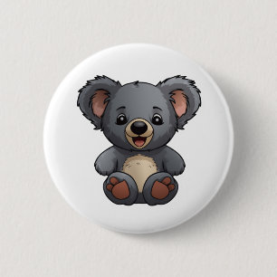 Cartoon koala illustratie ronde button 5,7 cm