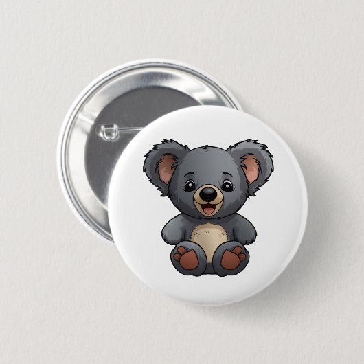 Cartoon koala illustratie ronde button 5,7 cm (Voorkant /achterkant)