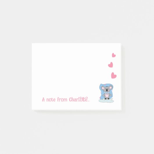 Cartoon Koala Kind Post-it Notes (Voorkant)