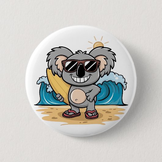 Cartoon Koala Ronde Button 5,7 Cm (Voorkant)