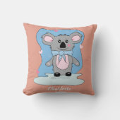 Cartoon Koala Salmon Pink Kind Sierkussen (Voorkant)