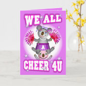 Cartoon Koala We Cheer 4U Get Well Kaart (Gele Bloem)