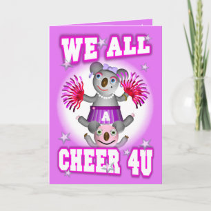 Cartoon Koala We Cheer 4U Get Well Kaart