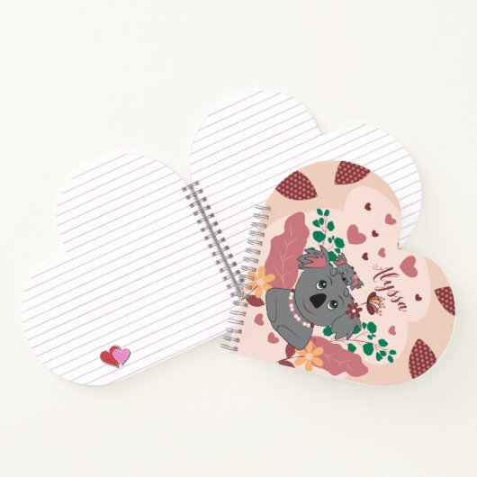 Cartoon Koalas Kind Heart-Shaped Spiral Notitieboe Notitieboek (Binnen)