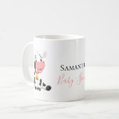 Cartoon Koe baby shower koffie mok (Voorkant links)