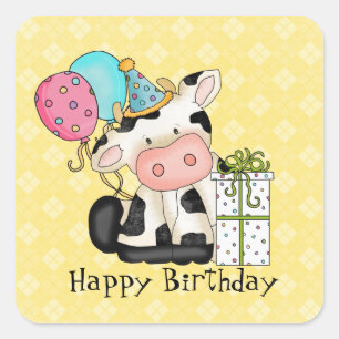 Cartoon Koe Birthday Party Sticker