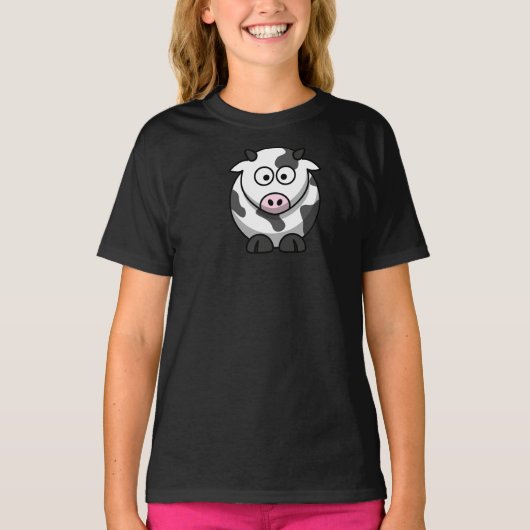 Cartoon Koe Girls T-Shirt (Voorkant)