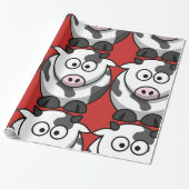 Cartoon Koe Glanzend opvulpapier Cadeaupapier (Uitgerold)