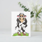 Cartoon Koe Holstein Briefkaart (Staand voorkant)
