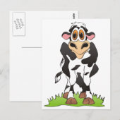 Cartoon Koe Holstein Briefkaart (Voorkant / Achterkant)