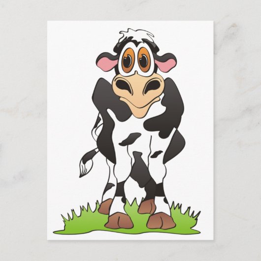 Cartoon Koe Holstein Briefkaart (Voorkant)