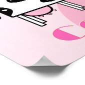 Cartoon koe illustratie met harten en cirkels poster (Hoek)