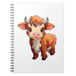 Cartoon koe illustratie notitieboek