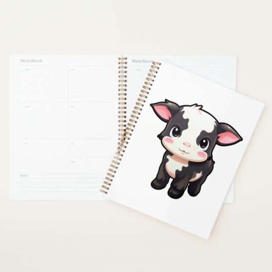 Cartoon koe illustratie planner (Display)