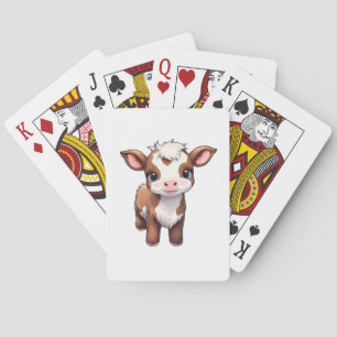 Cartoon koe illustratie pokerkaarten