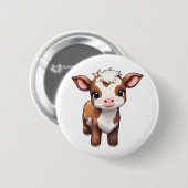 Cartoon koe illustratie ronde button 5,7 cm (Voorkant /achterkant)