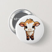 Cartoon koe illustratie ronde button 5,7 cm (Voorkant /achterkant)