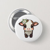 Cartoon koe illustratie ronde button 5,7 cm (Voorkant /achterkant)