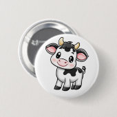 Cartoon koe illustratie ronde button 5,7 cm (Voorkant /achterkant)
