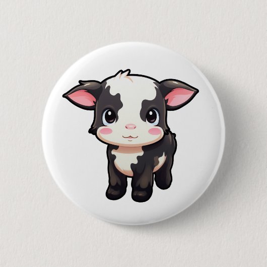 Cartoon koe illustratie ronde button 5,7 cm (Voorkant)