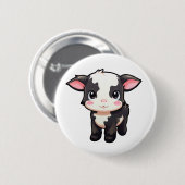 Cartoon koe illustratie ronde button 5,7 cm (Voorkant /achterkant)