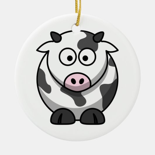 Cartoon Koe Keramisch Ornament (Voorkant)