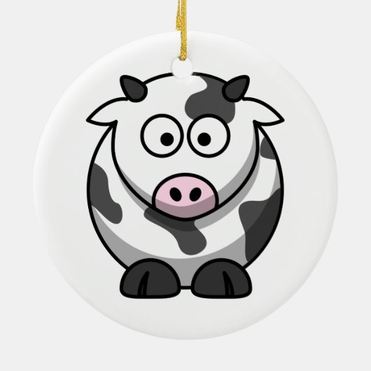 Cartoon Koe Keramisch Ornament (Achterkant)