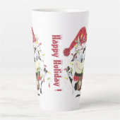 Cartoon Koe kerstfeestdag Latte Mok (Voorkant)