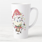 Cartoon Koe kerstfeestdag Latte Mok (Rechts)