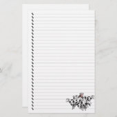 Cartoon Koe kudde Lined Pet Stationery Briefpapier (Voorkant / Achterkant)