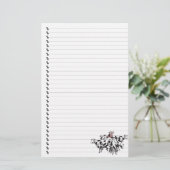 Cartoon Koe kudde Lined Pet Stationery Briefpapier (Staand voorkant)