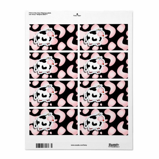 Cartoon koe, labels (Full Sheet)