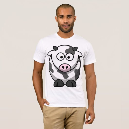 Cartoon Koe Mannen T-shirt (Voorkant volledig)