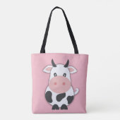 Cartoon Koe met horens Tote Bag (Achterkant)