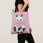 Cartoon Koe met horens Tote Bag (Dichtbij)